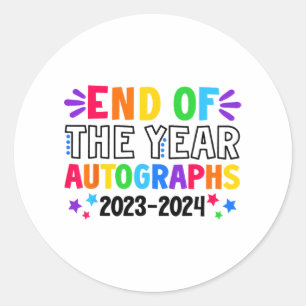Of The Year Autographs 2023-2024 Last Day Of Schoo Classic Round Sticker