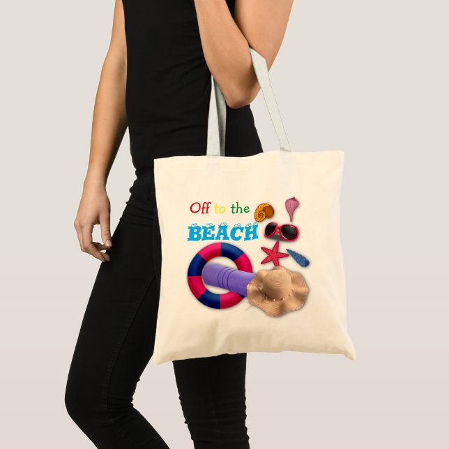 Of to the Beach Fun in the Sun Summer Holiday Tote Bag (Front (Product))