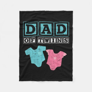 Of Twins Family Daddy Fathers Day Future Parents  Fleece Blanket