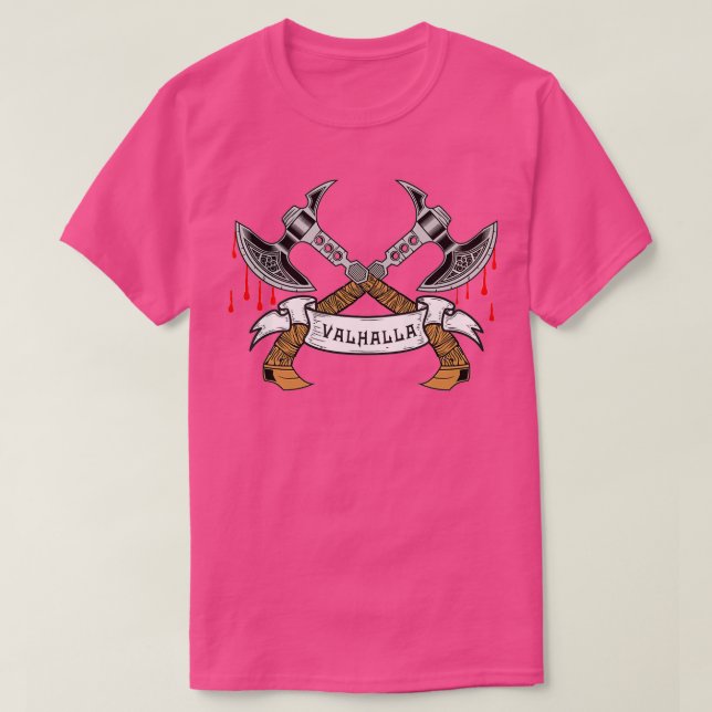of Vikings Valhalla with axe T-Shirt (Design Front)