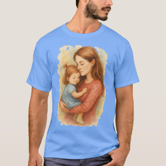 of Watercolor Mother and Child Illustrationender F T-Shirt