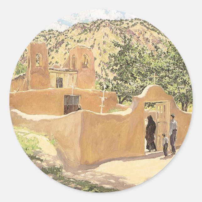 Oferta Para San Esquipula by Walter Ufer Classic Round Sticker (Front)