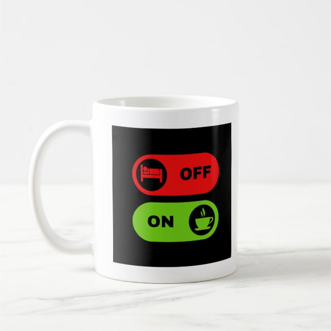Off Bed On coffee T Shirt Mug (Left)