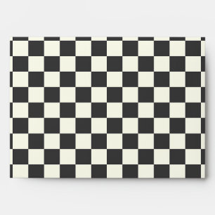 Off Black and Off White Chequerboard Envelope
