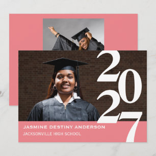 Off Centre Large Numbers - Graduation Announcement