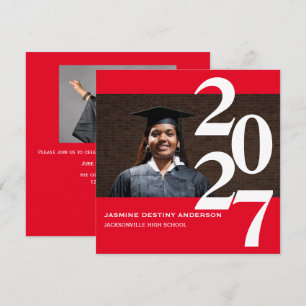 Off Centre Large Numbers - Graduation Announcement