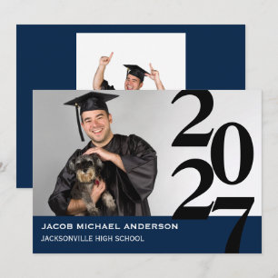 Off Centre Large Numbers - Graduation Announcement