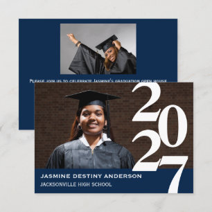 Off Centre Numbers - 3x5 Graduation Announcement