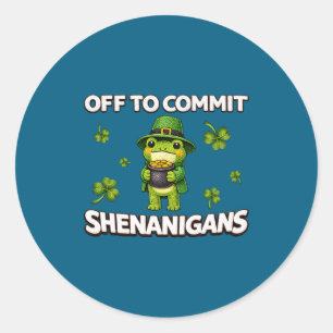 Off Commit Shenanigans Wizard Frog Classic Round Sticker