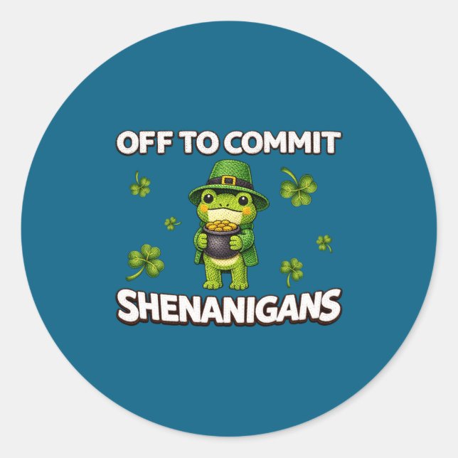 Off Commit Shenanigans Wizard Frog Classic Round Sticker (Front)