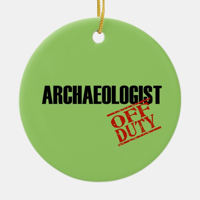 Off Duty Archaeologist Ceramic Tree Decoration (Front)