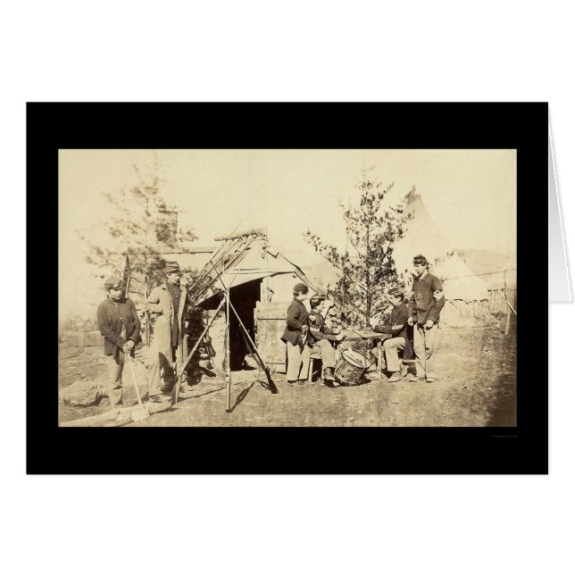 Off Duty Drummer Boys Playing Cards 1862 (Front Horizontal)