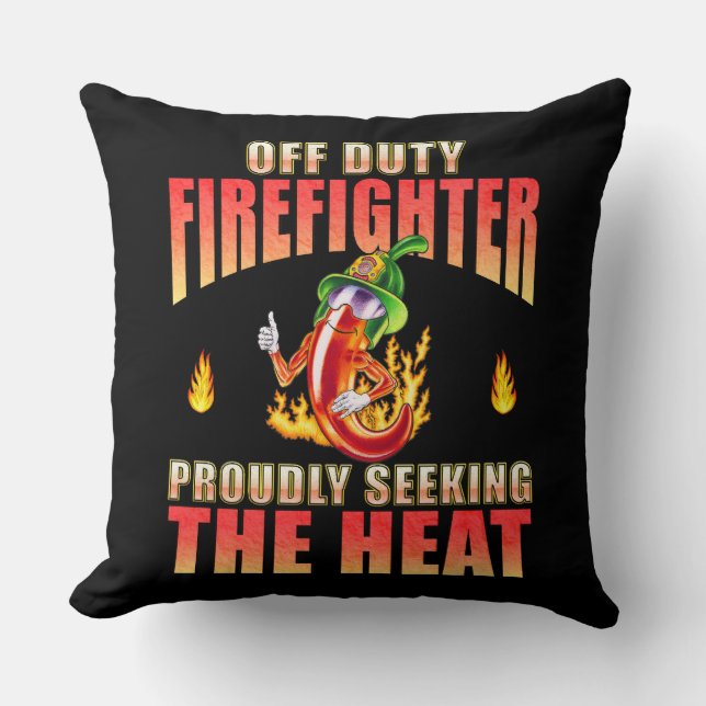 Off Duty Firefighter Chilli Proudly Seeking Heat Cushion (Front)