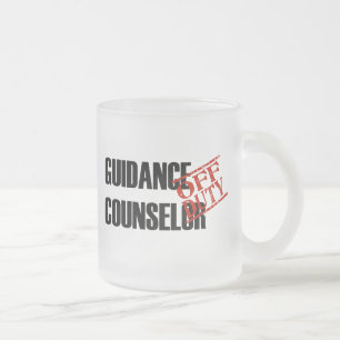 OFF DUTY GUIDANCE COUNSELOR FROSTED GLASS COFFEE MUG