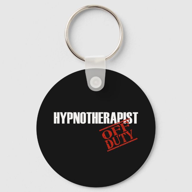 OFF DUTY HYPNOTHERAPIST DARK KEY RING (Front)