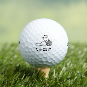 Off Duty Lazy Cat - Cute and Funny Bored Cat Golf Balls