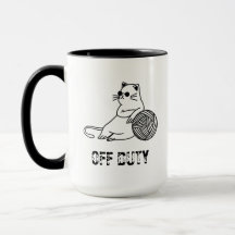 Off Duty Lazy Cat - Cute and Funny Bored Cat Two-T