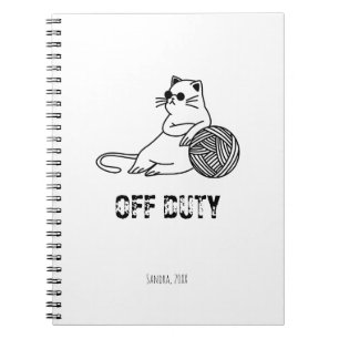 Off Duty Lazy Cat - Cute and Funny Bored Cat Two-T Notebook
