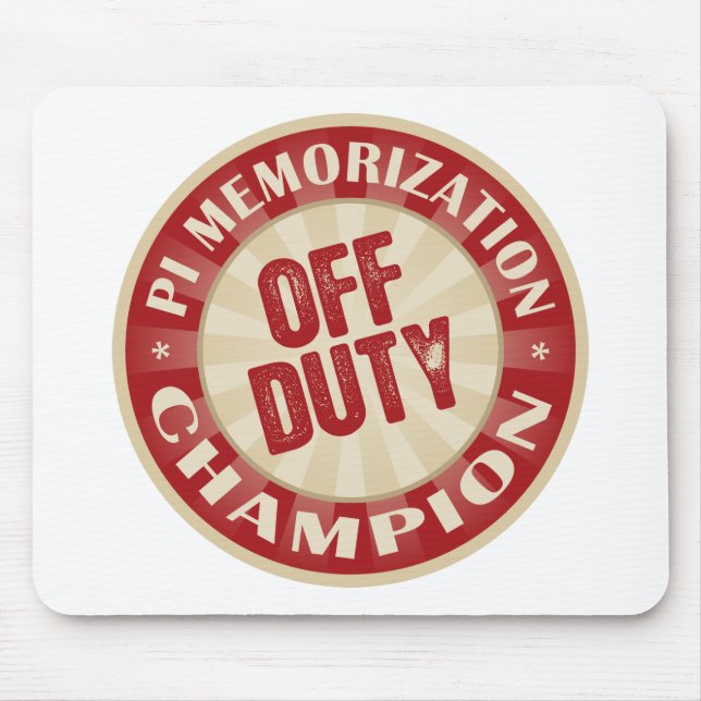 Off Duty Pi Memorisation Mouse Pad (Front)