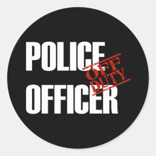 OFF DUTY POLICE OFFICER DARK CLASSIC ROUND STICKER