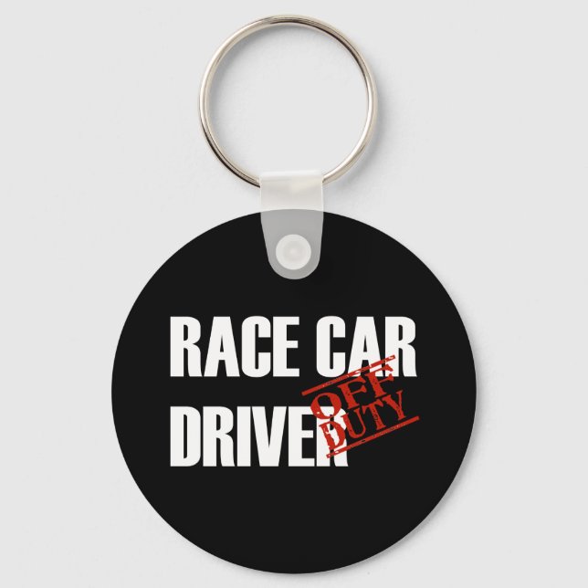 OFF DUTY RACE CAR DRIVER DARK KEY RING (Front)