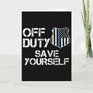 Off Duty Save Yourself Funny Lice Blue Line Gift Card