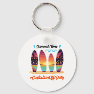 Off Duty Summer Time End Of School Year  Key Ring