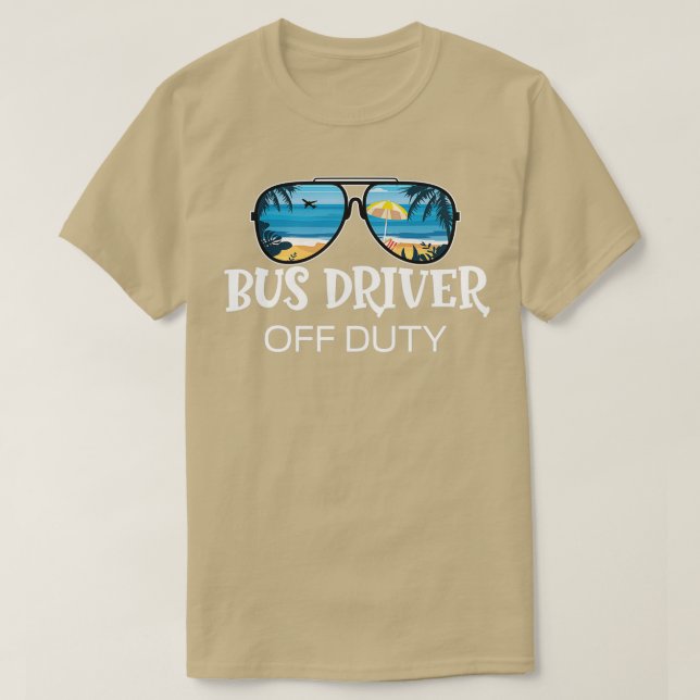 Off Duty Yellow School Bus Driver Beach Sunglass T-Shirt (Design Front)