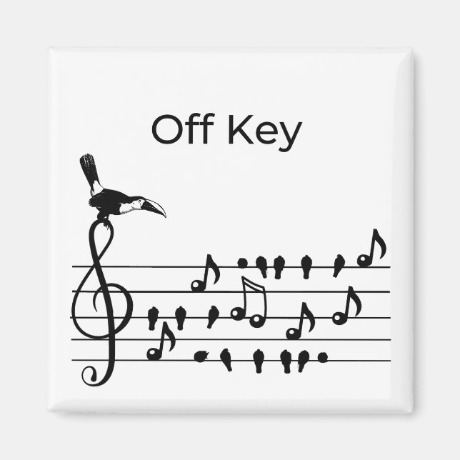 Off Key, cockatoo   Magnet (Front)