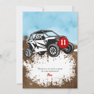 Off Road Adventure ATV Monster Truck Birthday Thank You Card