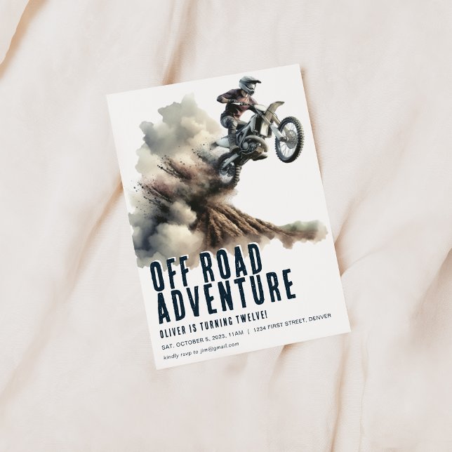 Off Road Adventure Motorcycle Party Invitation (Creator Uploaded)
