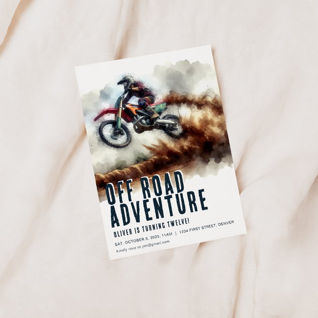 Off Road Adventure Motorcycle Party Invitation (Creator Uploaded)