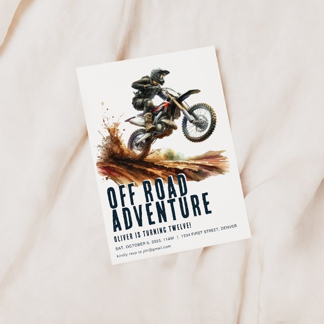 Off Road Adventure Motorcycle Party Invitation (Creator Uploaded)