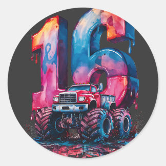 Off-Road Adventures at Age 16 Birthday Idea Classic Round Sticker