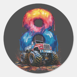Off-Road Adventures at Age Eight Birthday Idea Classic Round Sticker