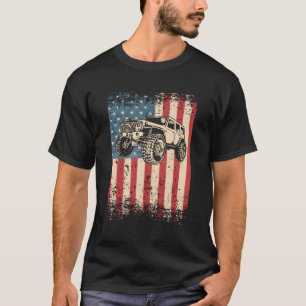 Off Road American Usa Flag 4X4 Mudding T-Shirt