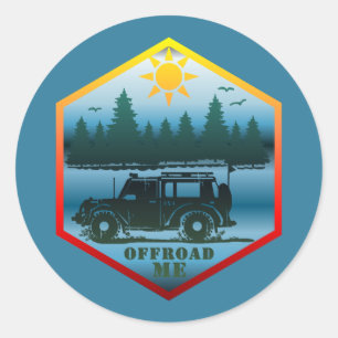 OFF ROAD ME Wilderness Blue Classic Round Sticker