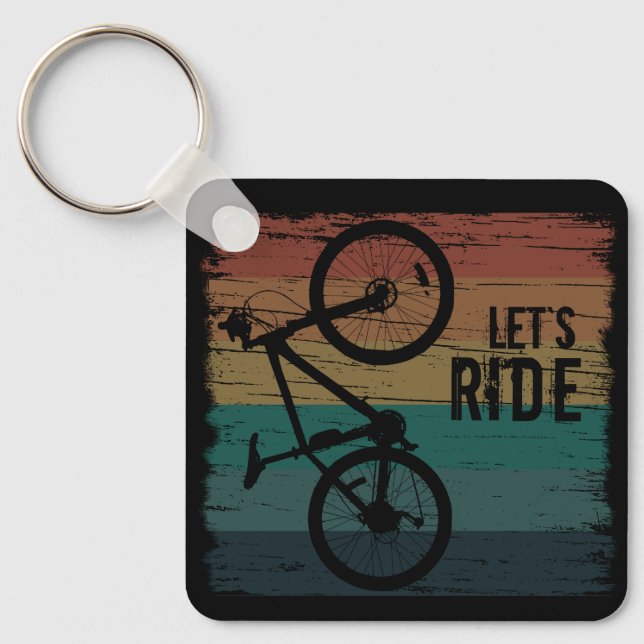 off road mountain biking saying key ring (Front)