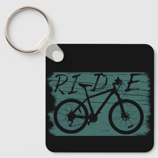 off road mountain biking saying key ring (Front)