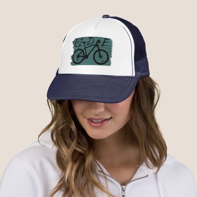 off road mountain biking saying trucker hat (In Situ)