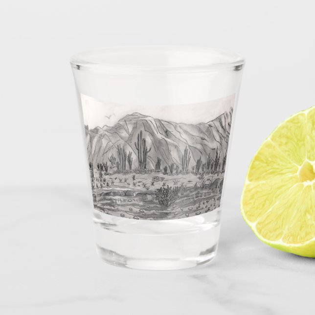 Off-road Race Track in Bahia de los Angeles    Shot Glass (Front)