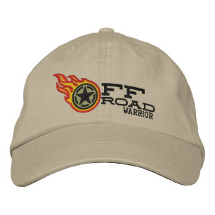 Off Road Racing Flames Bullet Embroidered Hat