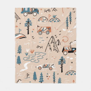 Off-road Racing. Mountain Forest Rally. Toy Car Ra Fleece Blanket