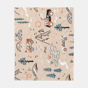 Off-road racing, vintage seamless. fleece blanket