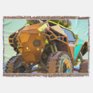 Off-Road Round Clock Throw Blanket