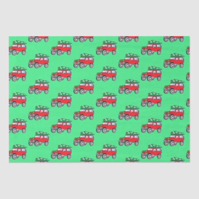 Off-Road SUV with Christmas Tree Tissue Paper (Front)