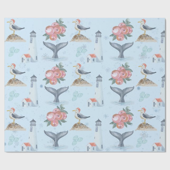 Off-Season Cape Cod Holiday Wrapping Paper (Flat)