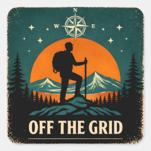 Off The Grid – Disconnect Reconnect Nature Square Sticker