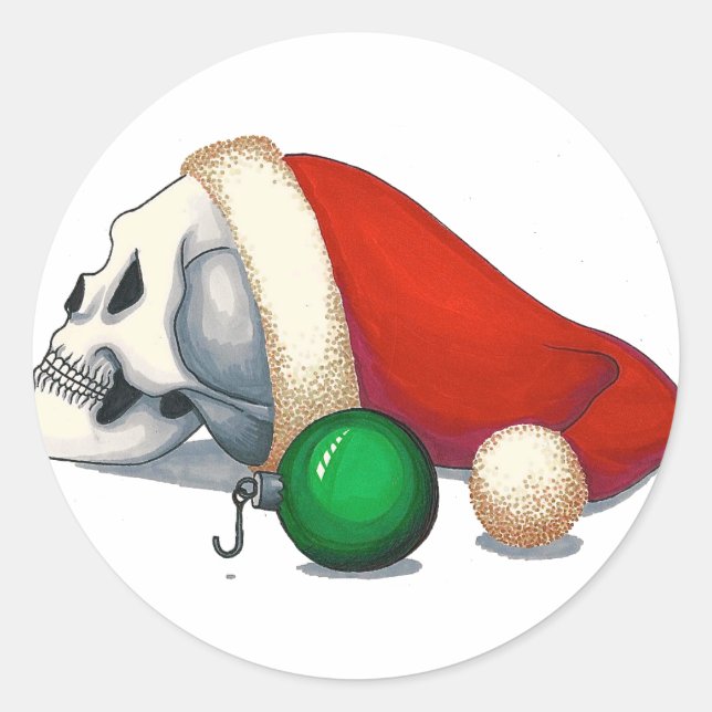 Off the Hook Holiday Cards Classic Round Sticker (Front)