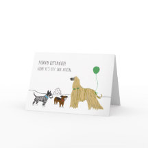 Off the Leash Dog Birthday Card